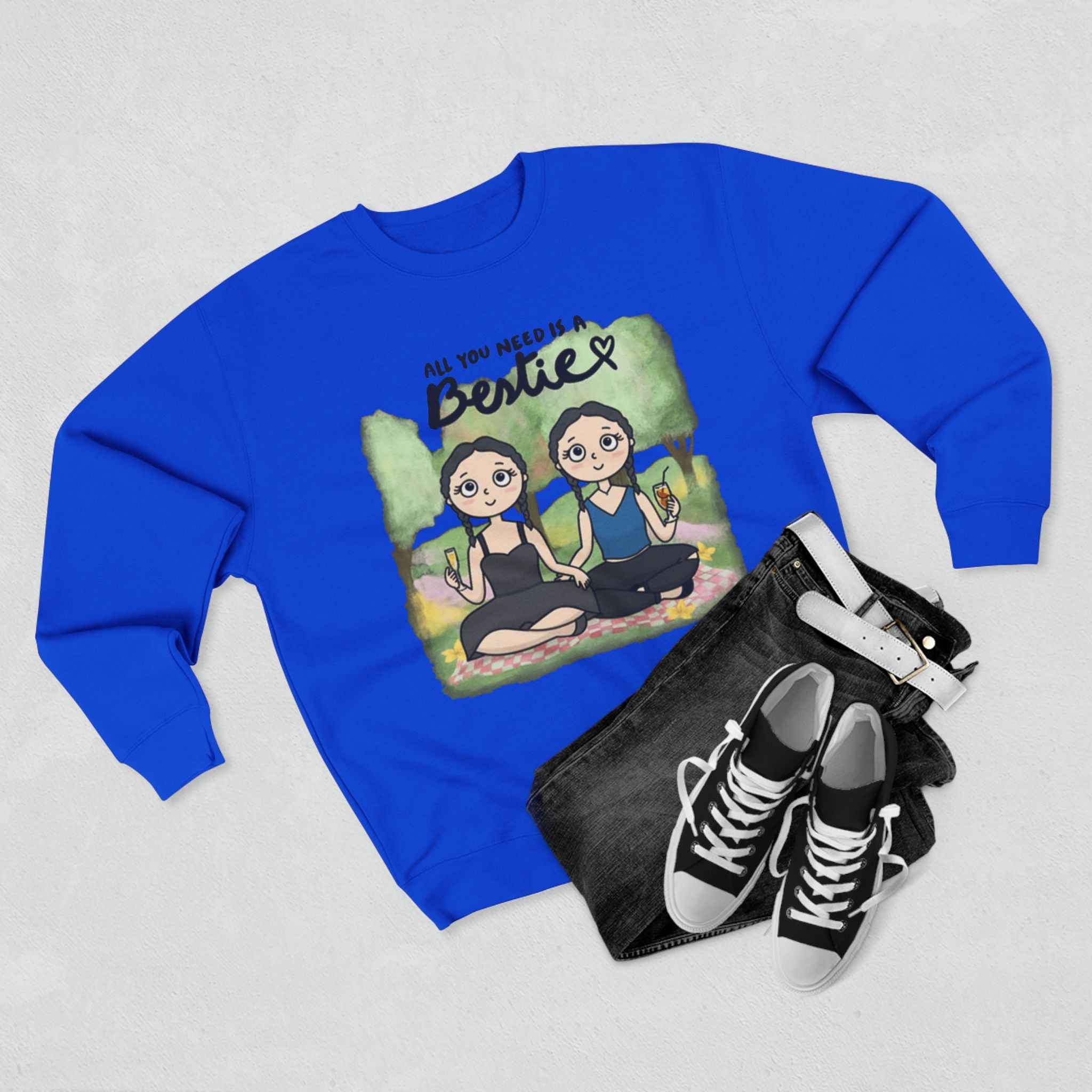 All you need is a Bestie | Unisex Crewneck Sweatshirt